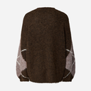 Pieces PCRasmine LS Oversize O-Neck Knit BC Hot Fudge Checks