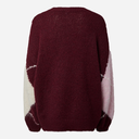 Pieces PCRasmine LS Oversize O-Neck Knit BC Tawny Port Checks