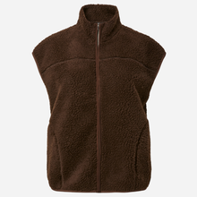 Pieces Sadia Teddy vest i brun-1
