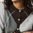 Pieces PCSally SS Knit Check Cardigan Hot Fudge