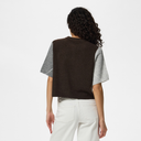 Pieces PCSally SS Knit Check Cardigan Hot Fudge