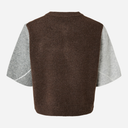 Pieces PCSally SS Knit Check Cardigan Hot Fudge