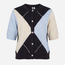 Pieces PCSally SS Knit Check Cardigan Maritime Blue