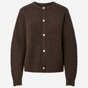 Pieces PCSilly LS Cable Cardigan Knit Noos Hot Fudge