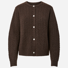 Pieces PCSilly LS Cable Cardigan Knit Noos Hot Fudge
