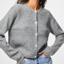 Pieces PCSilly LS O-Neck Knit Cardigan Noos Medium Grey Melange