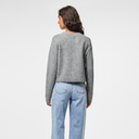 Pieces PCSilly LS O-Neck Knit Cardigan Noos Medium Grey Melange