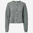 Pieces PCSilly LS O-Neck Knit Cardigan Noos Medium Grey Melange