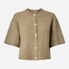 Pieces PCSilly SS O-Neck Knit Cardigan Noos Greige