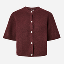 Pieces PCSilly SS O-Neck Knit Cardigan Noos Tawny Port
