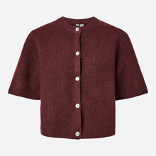 Pieces PCSilly SS O-Neck Knit Cardigan Noos Tawny Port
