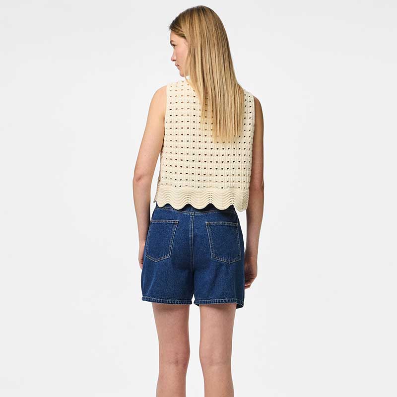 Pieces PCAbbi MW Shorts Noos Medium Blue Denim