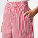 Pieces PCAllo HW Fold Up Shorts Salsa Stripes