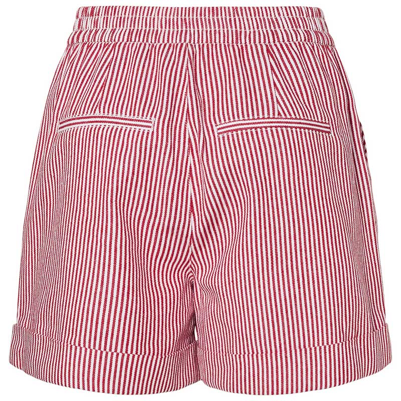 Pieces PCAllo HW Fold Up Shorts Salsa Stripes