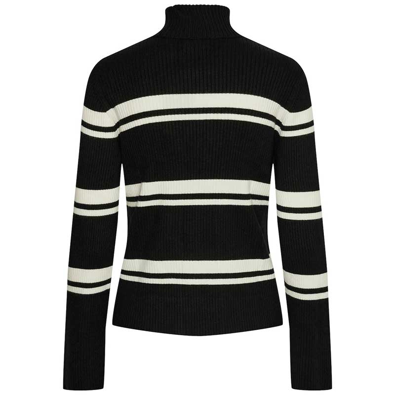 Pieces PCAnomi LS Rollneck Knit Black/Cloud Dancer - J BY J Fashion