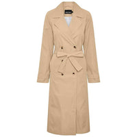 Pieces PCBille Long Trenchcoat Sand - J BY J Fashion