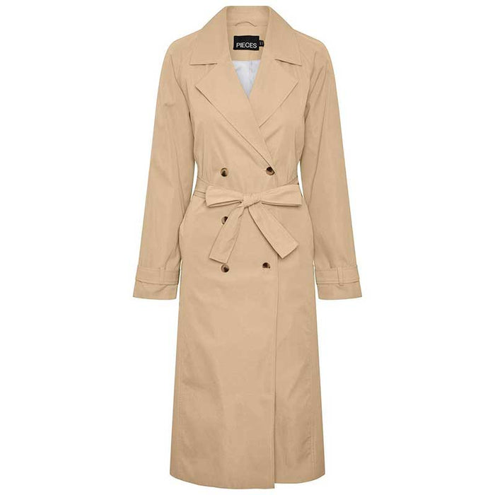 Pieces PCBille Long Trenchcoat Sand