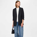 Pieces PCBosella New 3/4 Printed Long Blazer Black - J BY J Fashion