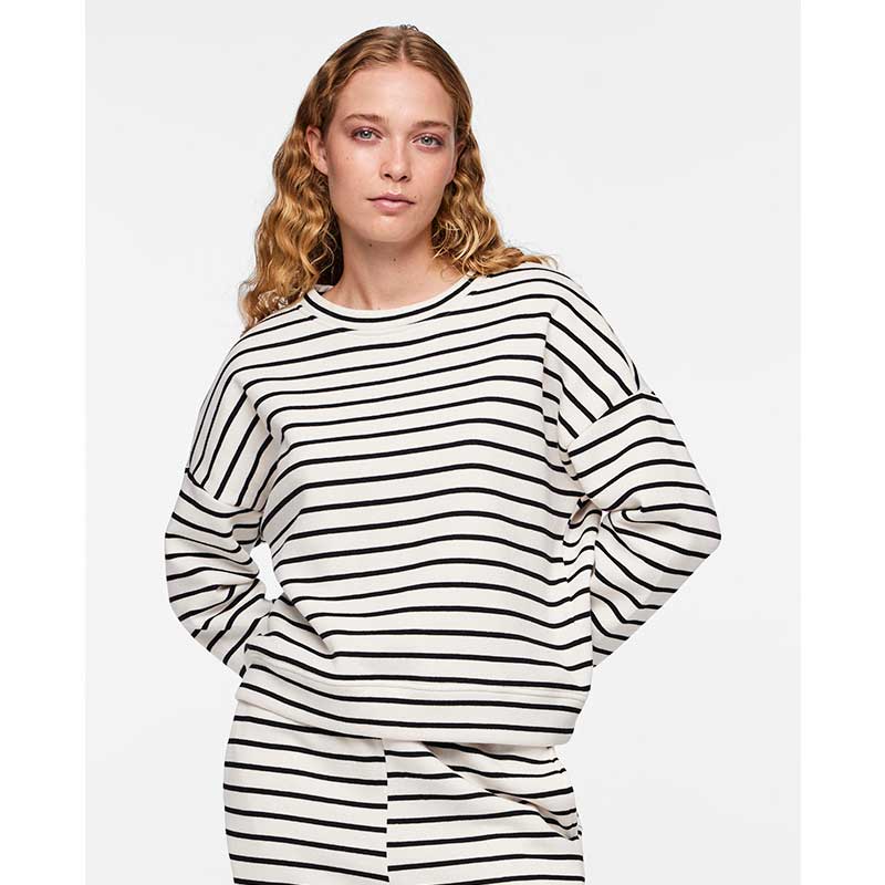 Pieces PCChilli LS Sweat Stripes Noos BC Off White