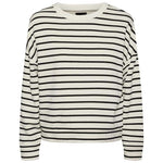 Pieces PCChilli LS Sweat Stripes Noos BC Off White