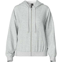 Pieces PCChilli LS Zip Hoodie Noos Light Grey Melange - J BY J Fashion