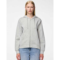 Pieces PCChilli LS Zip Hoodie Noos Light Grey Melange - J BY J Fashion