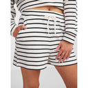 Pieces PCChilli Summer Shorts Stripe Noos Cloud Dancer