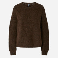 Pieces PCCleo LS O-Neck Chunky Knit Noos Hot Fudge