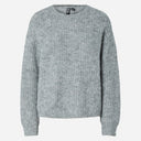 Pieces PCCleo LS O-Neck Chunky Knit Noos Medium Grey Melange