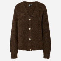 Pieces PCCleo LS V-Neck Knit Cardigan Noos Hot Fudge