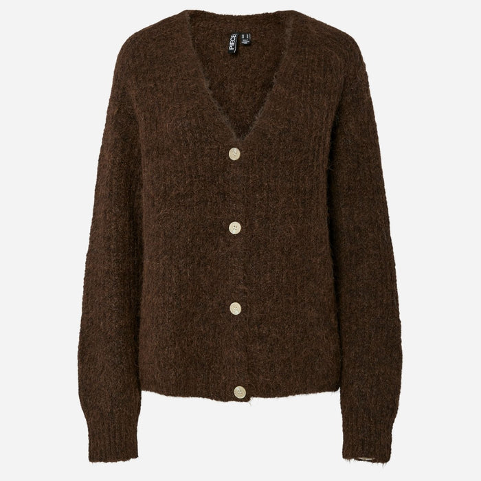 Pieces PCCleo LS V-Neck Knit Cardigan Noos Hot Fudge