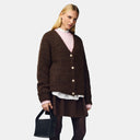 Pieces PCCleo LS V-Neck Knit Cardigan Noos Hot Fudge