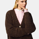 Pieces PCCleo LS V-Neck Knit Cardigan Noos Hot Fudge