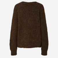 Pieces PCCleo LS V-Neck Knit Cardigan Noos Hot Fudge
