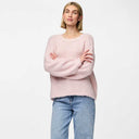 Pieces PCColli LS O-Neck Knit Pink-A-Boo