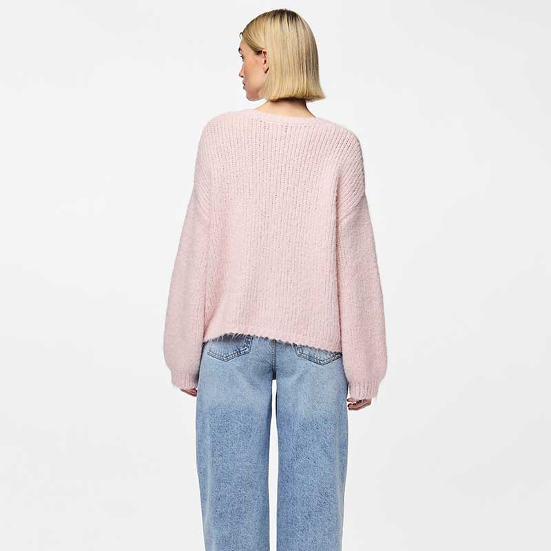 Pieces PCColli LS O-Neck Knit Pink-A-Boo