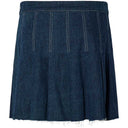 Pieces PCFabia Short Plisse Denim Skirt Dark Blue Denim - J BY J Fashion