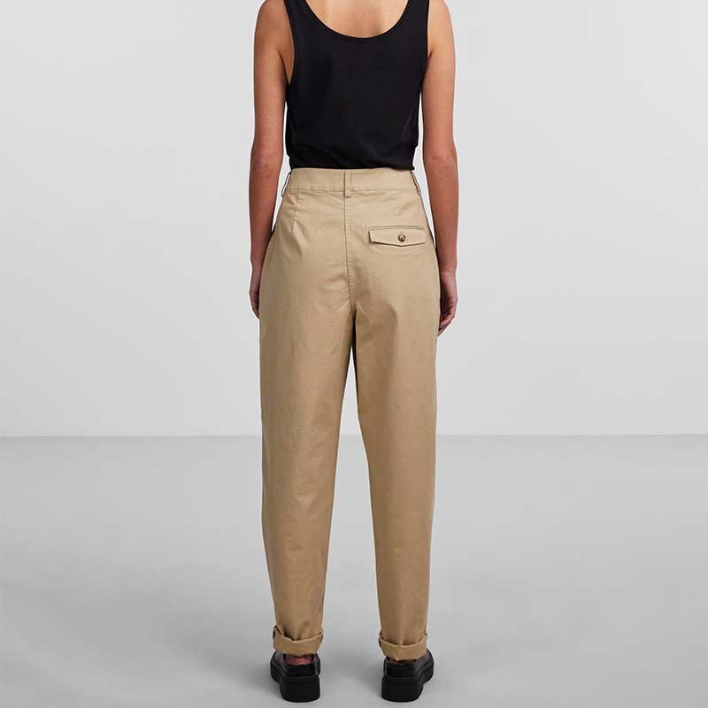 Pieces PCFallyn HW Chino Pants Sand