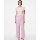 Pieces PCFamma HW Straight Pant Pink Tulle Stripes