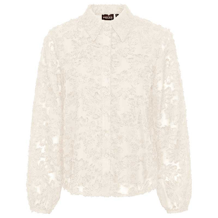 Pieces PCFina LS Shirt Off White