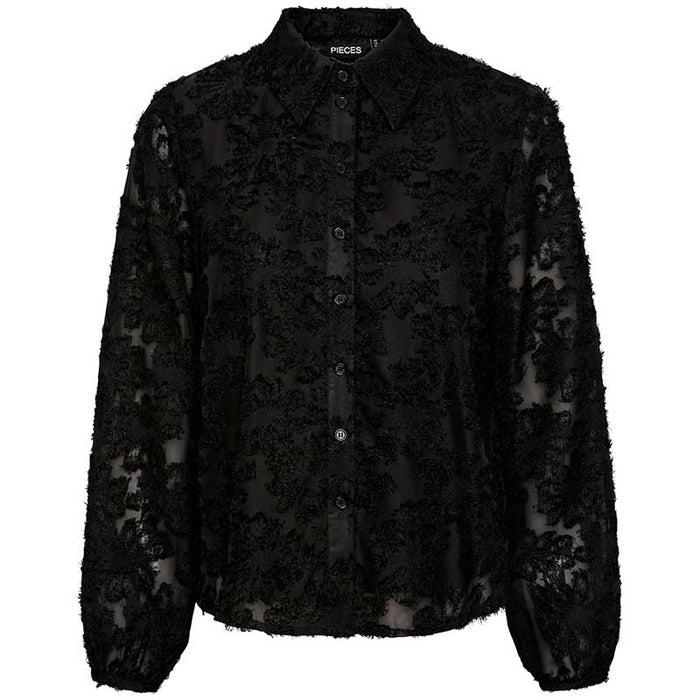 Pieces PCFina LS Shirt Sort