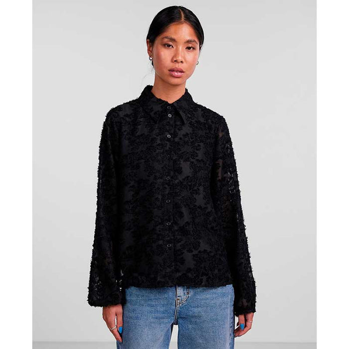 Pieces PCFina LS Shirt Sort