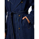 Pieces PCFreya LS Long Denim Trenchcoat Dark Blue Denim - J BY J Fashion