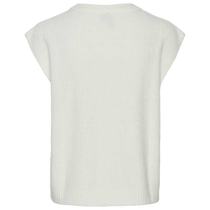 Pieces PCGabby SL O-Neck Bow Vest D2D Hit Off-White - J BY J Fashion