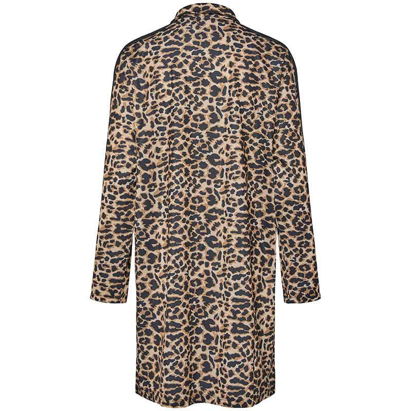 Pieces PCGrace LS Half Zip Short Dress Black/Leo - J BY J Fashion