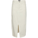 Pieces PCKenise MW Denim Ankle Skirt BC Off White - J BY J Fashion