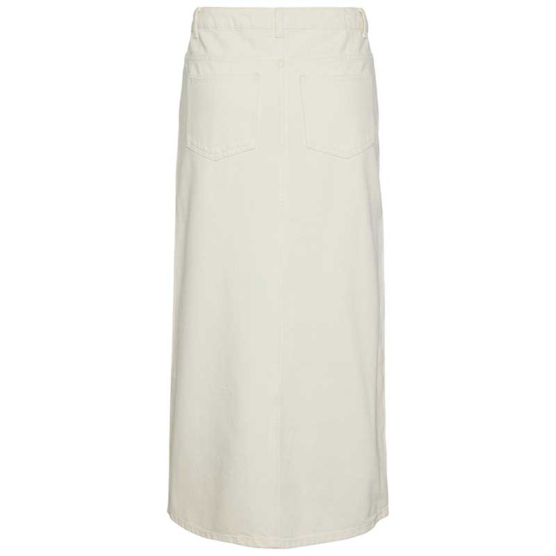 Pieces PCKenise MW Denim Ankle Skirt BC Off White - J BY J Fashion