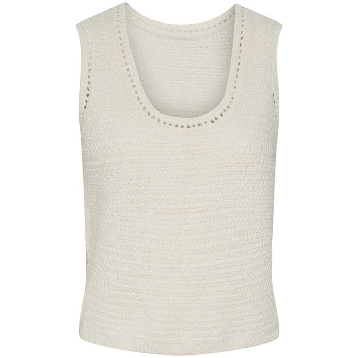 Pieces PCKoe SL Reversible Knit Top Off White