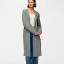 Pieces PCMaggy LS Long Knit Cardigan Noos Medium Grey Melange