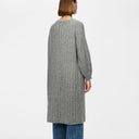 Pieces PCMaggy LS Long Knit Cardigan Noos Medium Grey Melange
